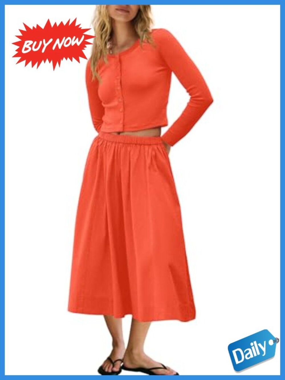 Womens 2 Piece Skirt Set Ribbed Cardigan Lounge Set Casual Outfit